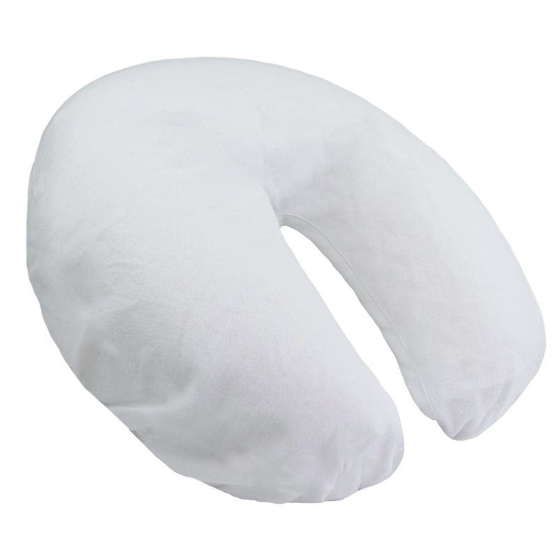 Flannel Seamless Fitted Face Rest Covers side view on crescent pad