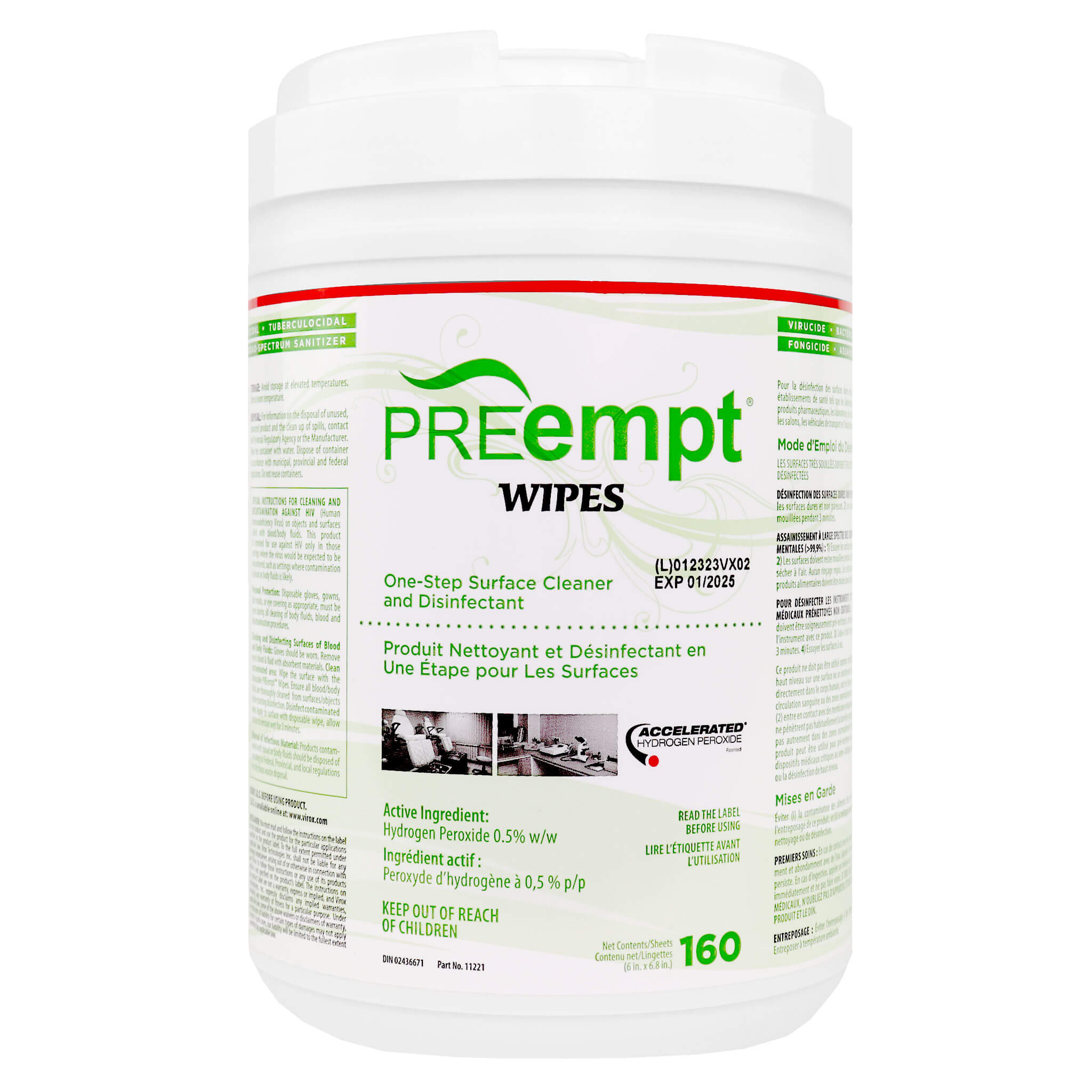 PREempt disinfectant wipes canister