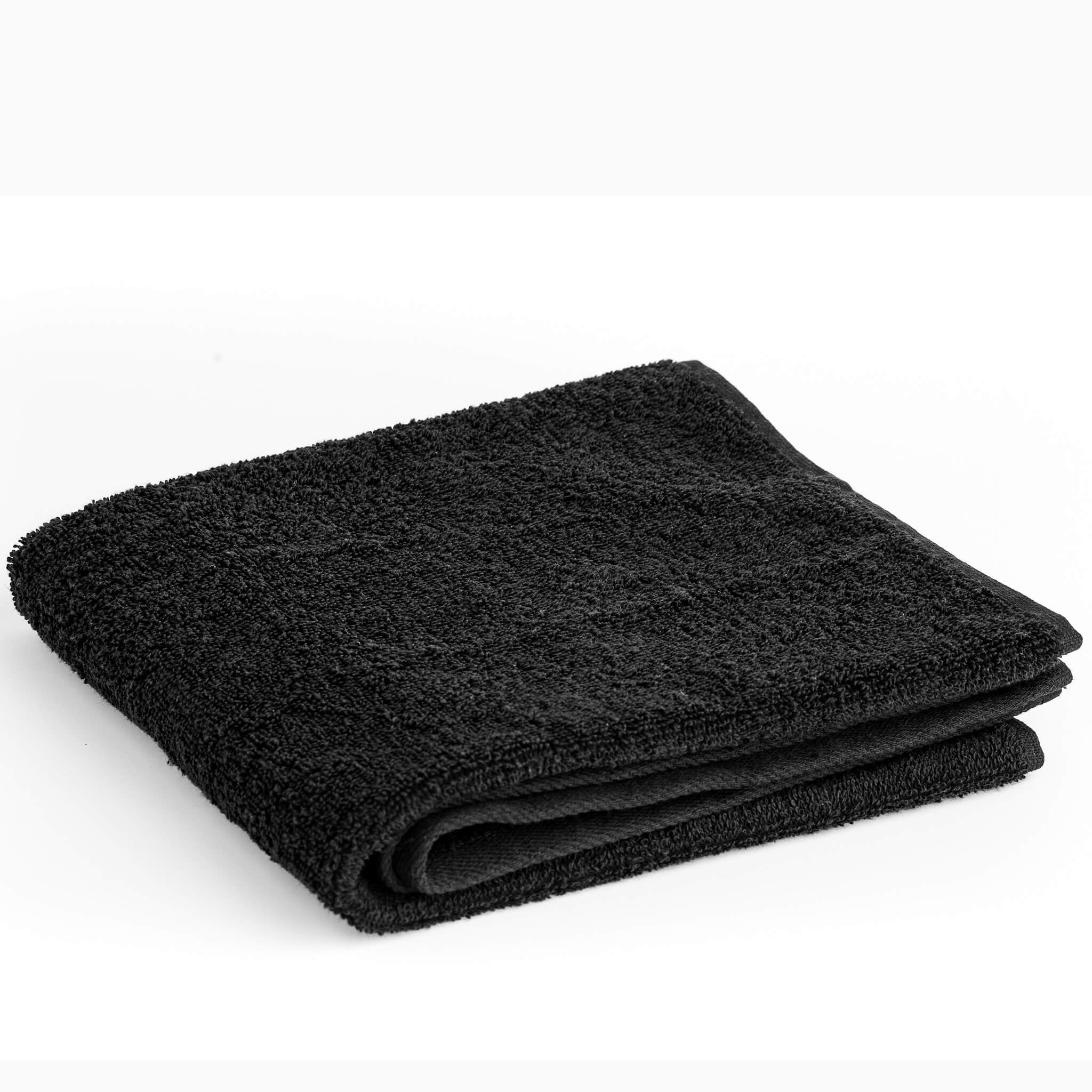Black Lightweight Plus Face Towels 12x12