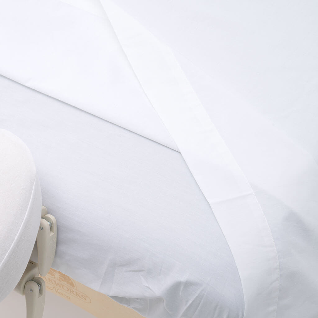 T220 Percale Flat Massage Table Sheets 60x100 - White