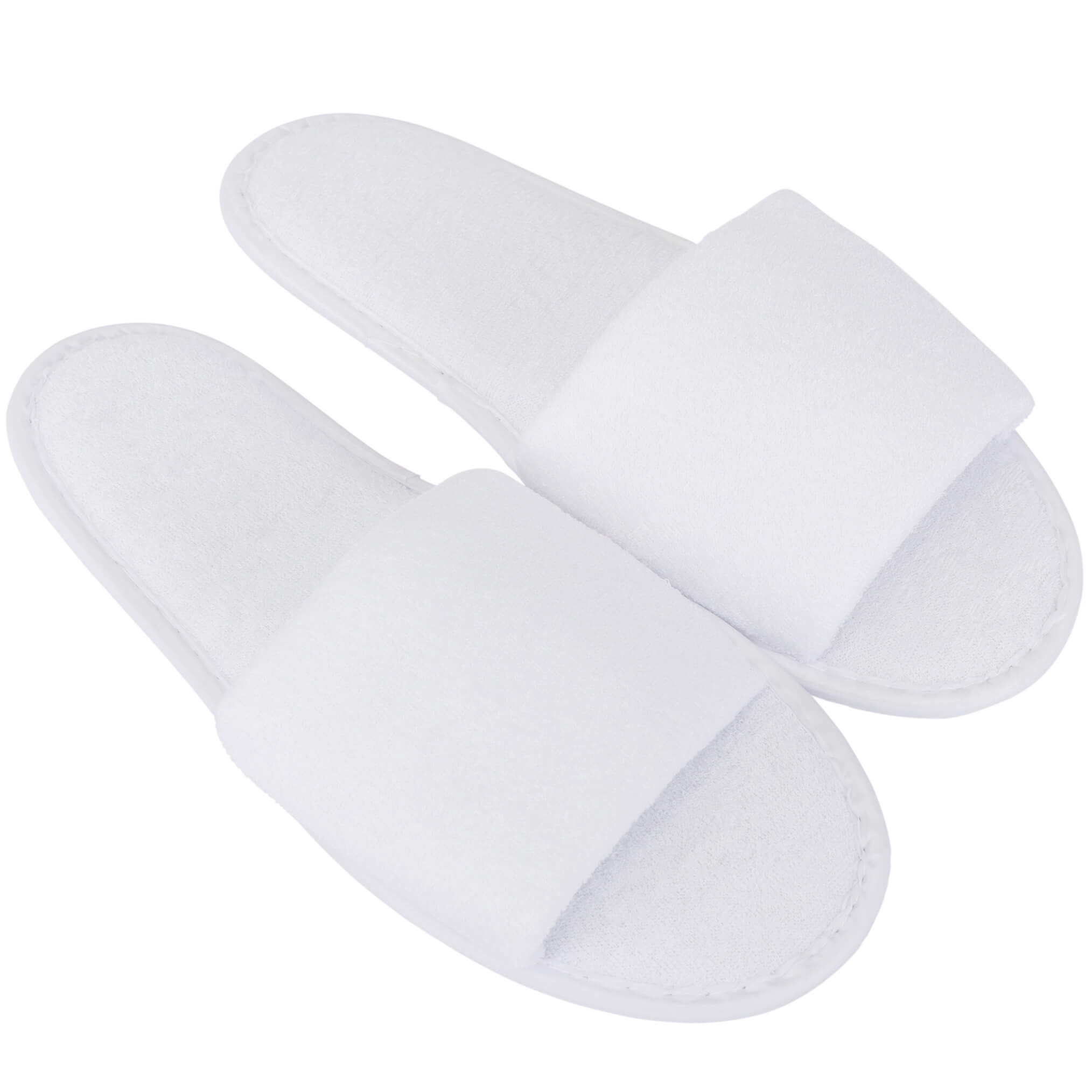 pair of white non slip spa slippers from WR Linens