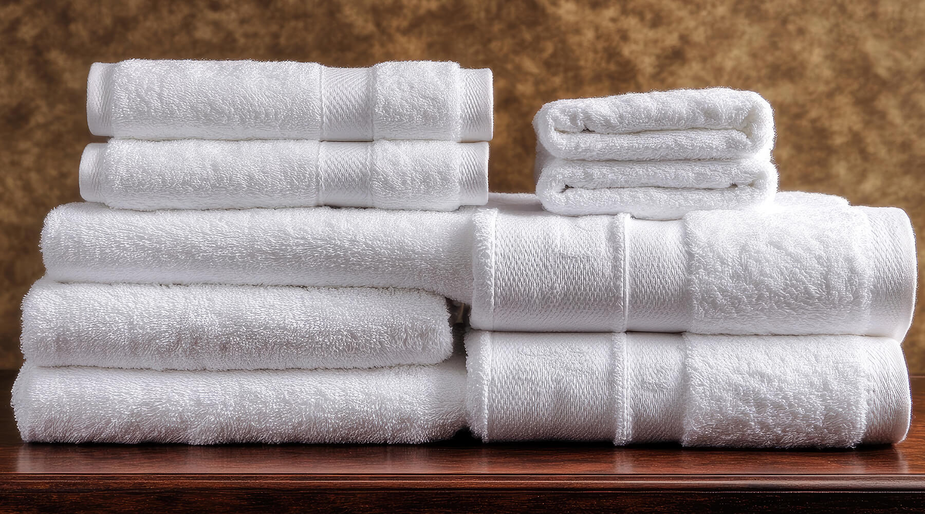 stack of hospitality towels for selection