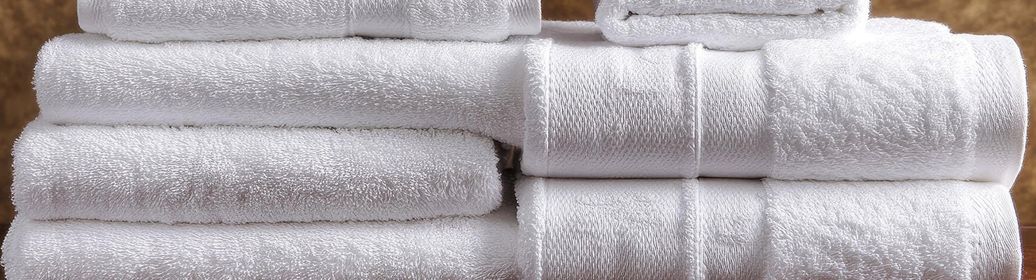 commercial towels on a shelf