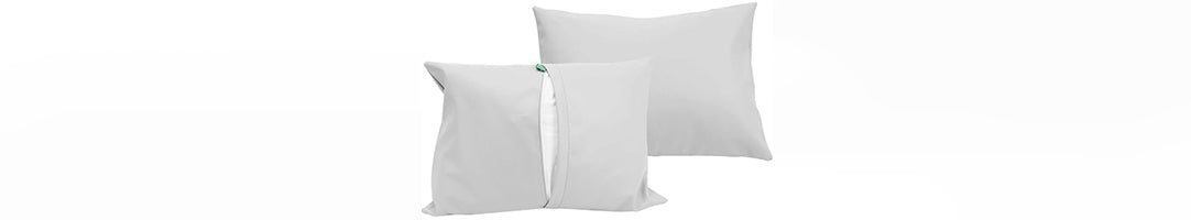 Pillow Protectors come in a variety of fabrics and even vinyl from White Rabbit Linens