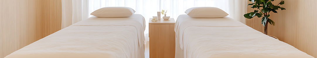 Massage table linens for spas and treatment clinics from White Rabbit Linens