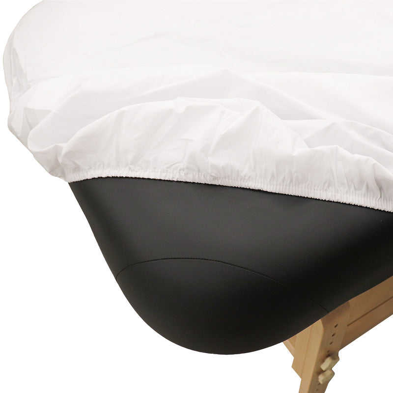 T220 Percale Fitted Massage Table Sheets 37x78x5 showing corner