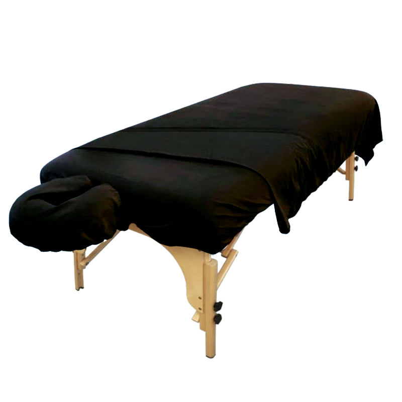 BodyBest Microfiber Sheet - Black Colour on table and crescent pad