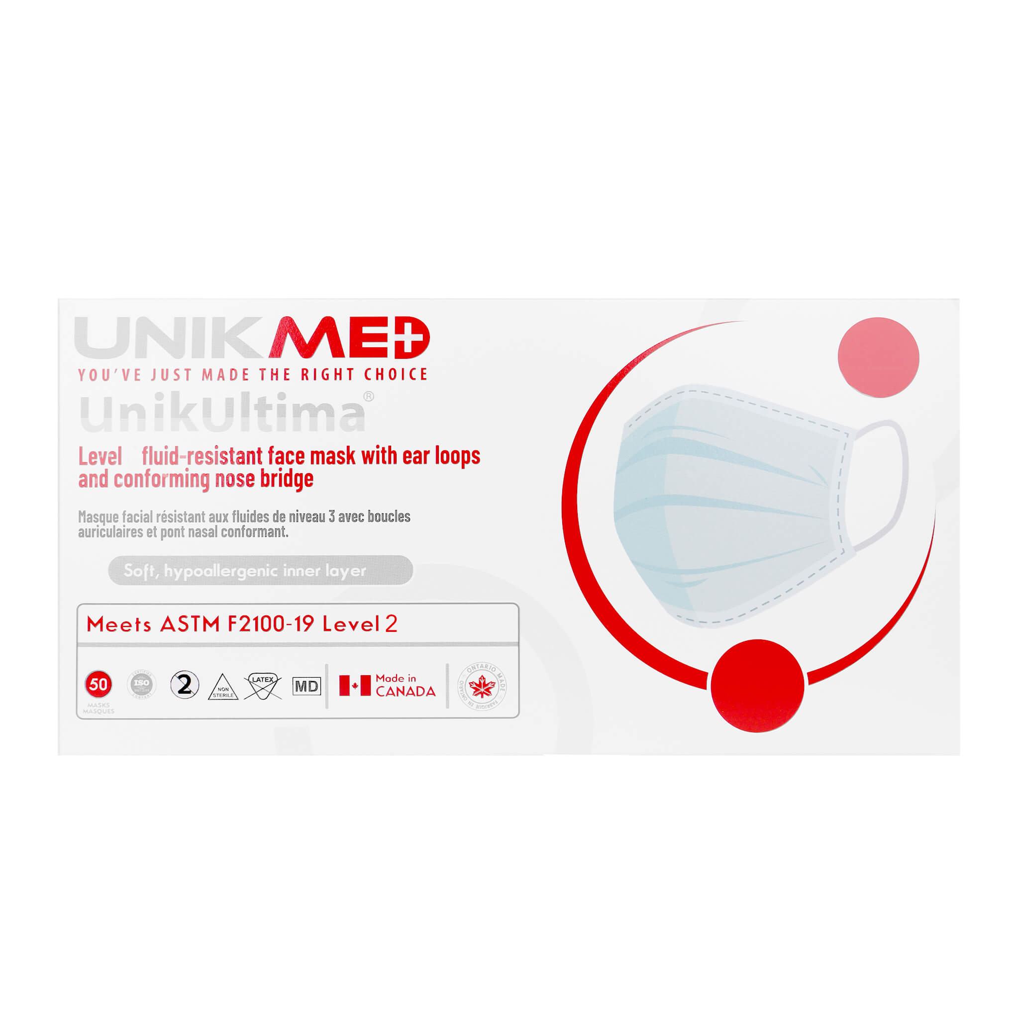 3 Ply Disposable Medical Mask ASTM Level 2 Box