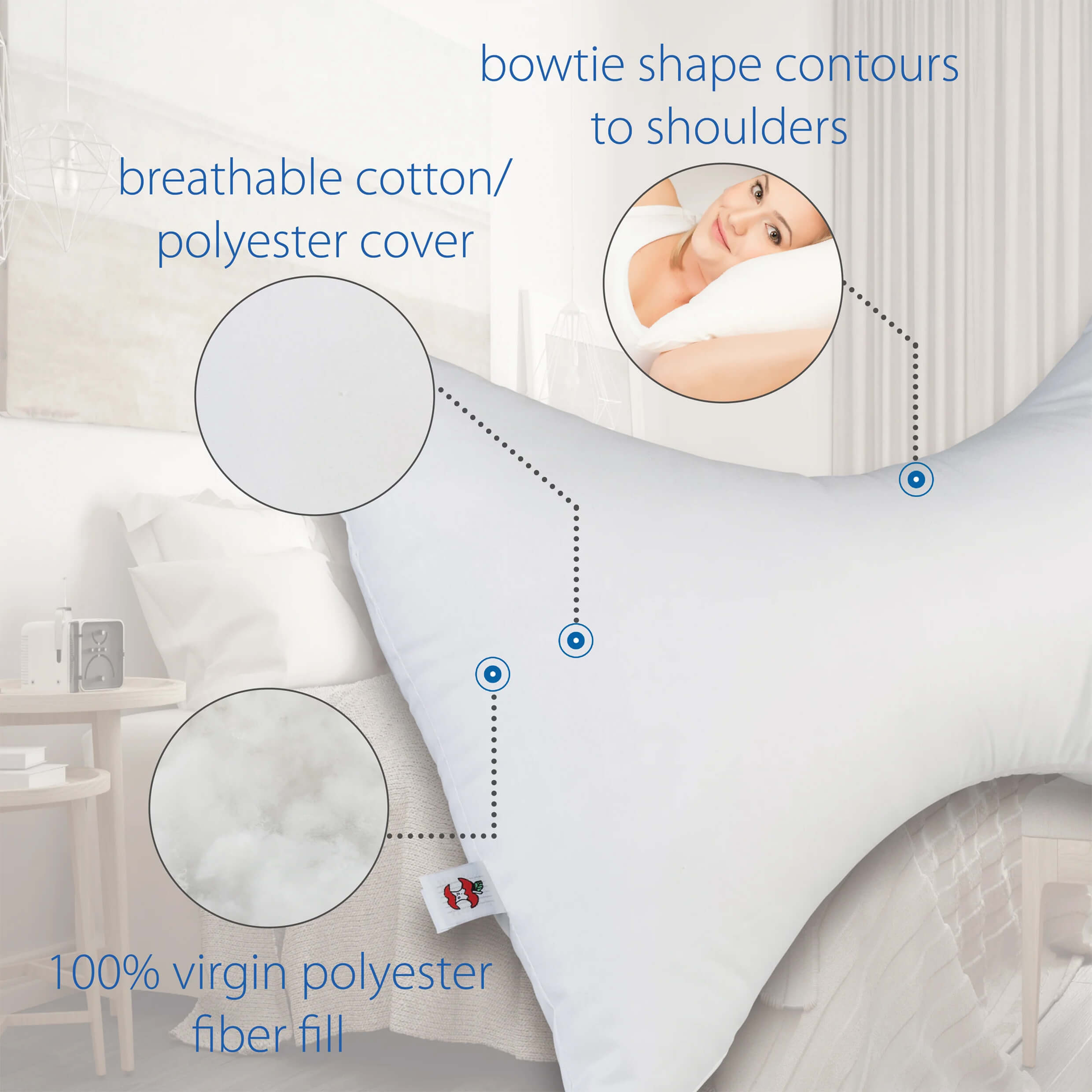 Bowtie Cervical Support Pillow materials
