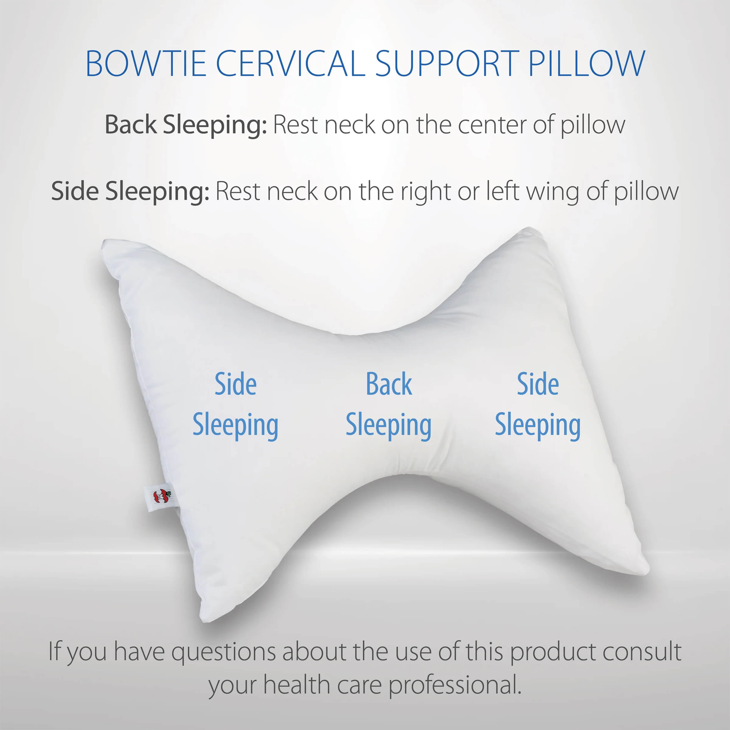 Bowtie Cervical Support Pillow features