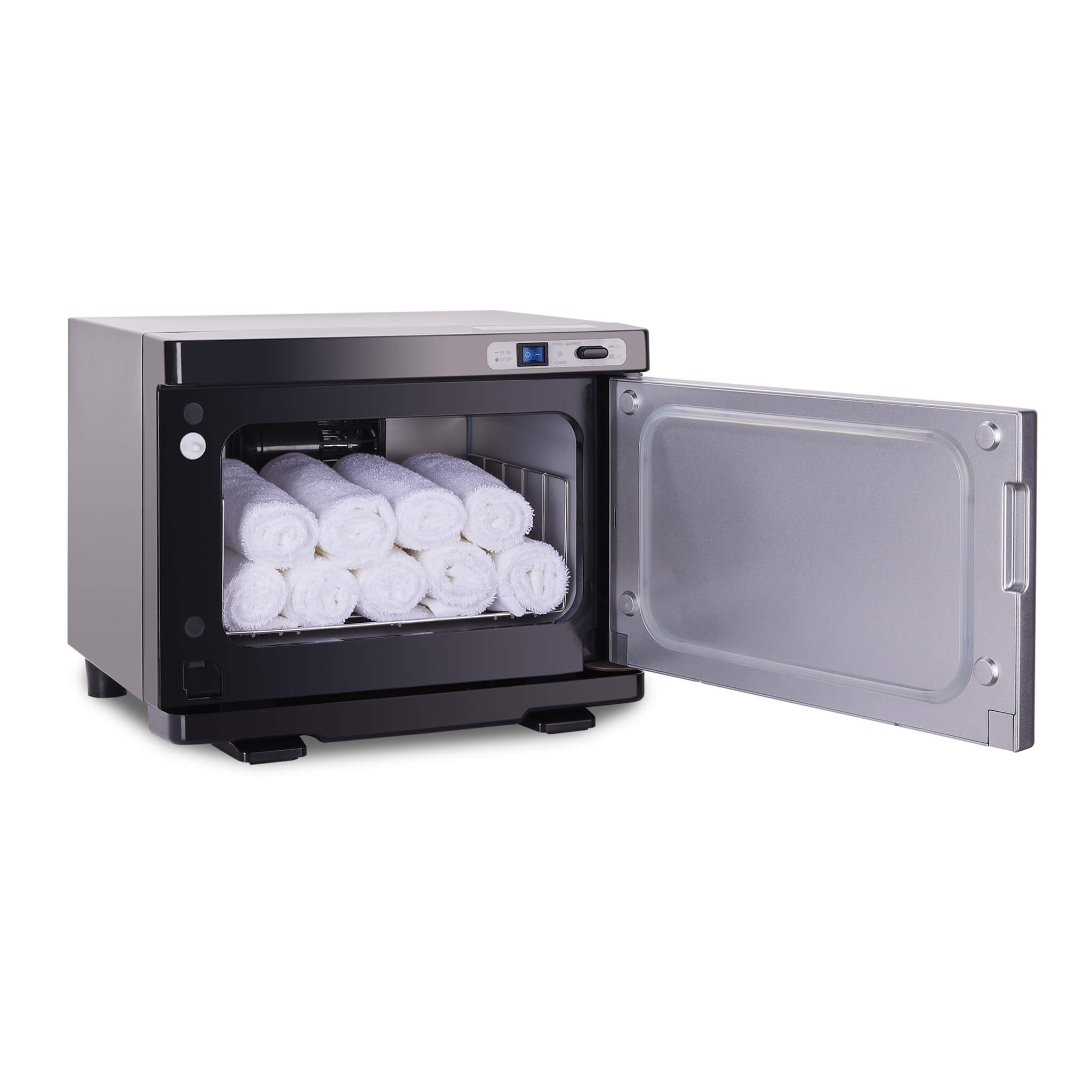 Earthlite Mini UV Hot Towel Cabinet Black Open