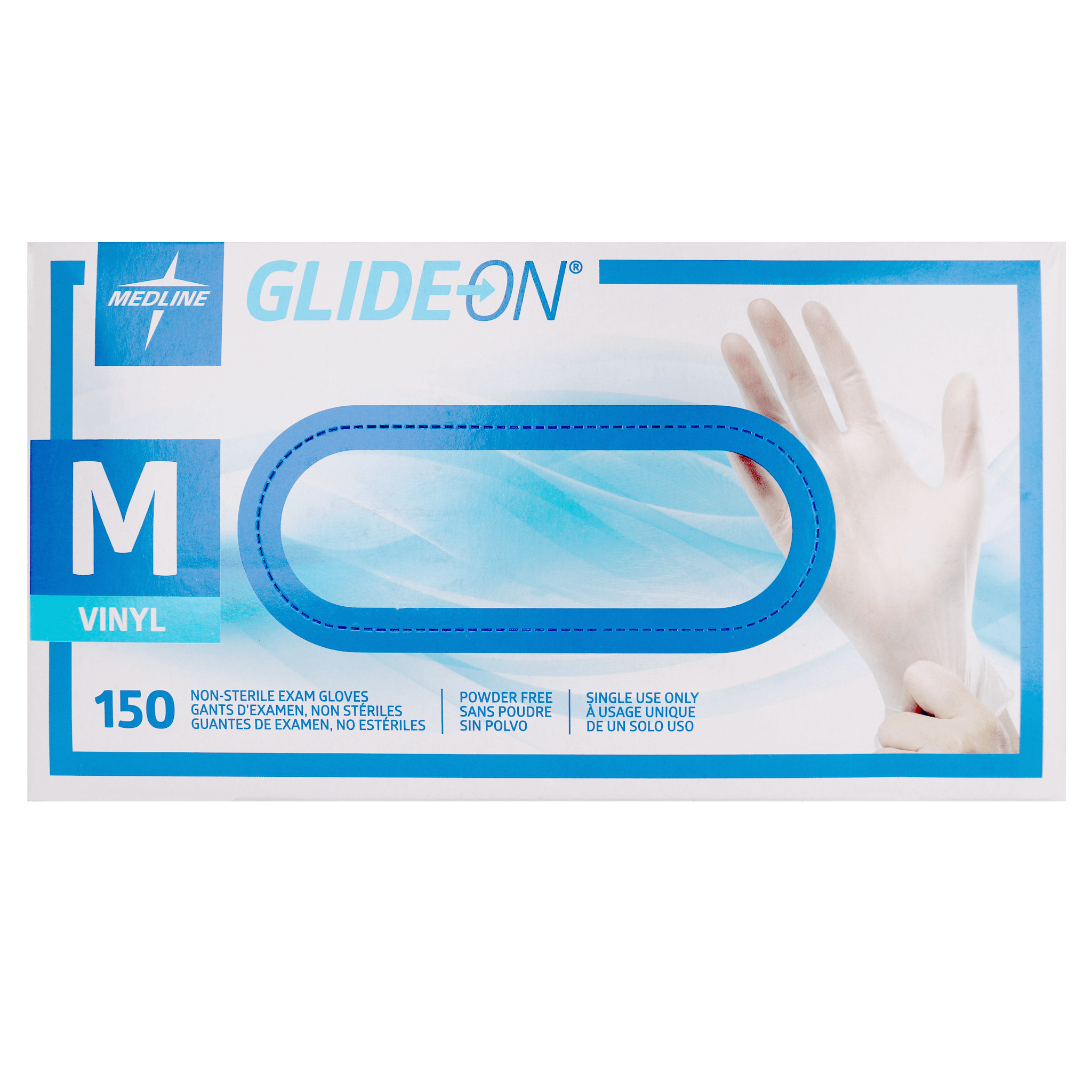 Glide-On Vinyl Powder Free Disposable Gloves Medium
