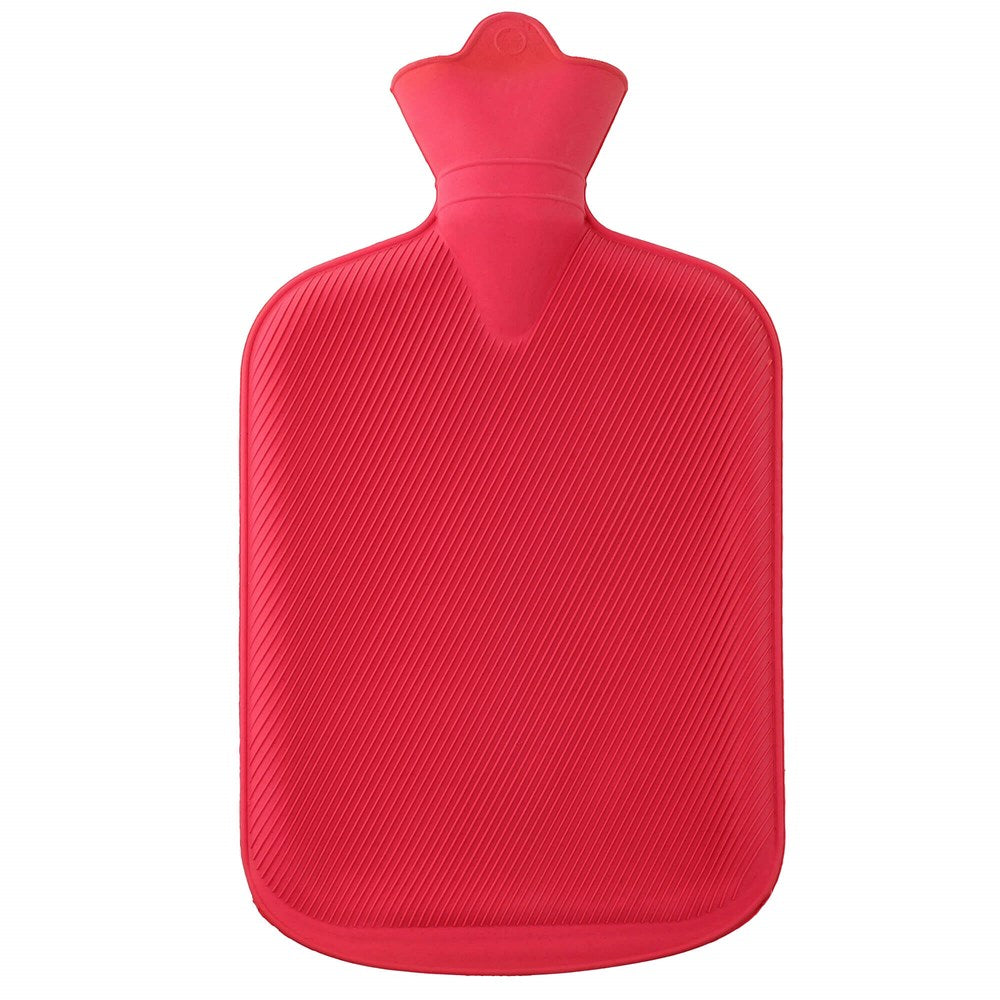 Red hot water bottle on a white background