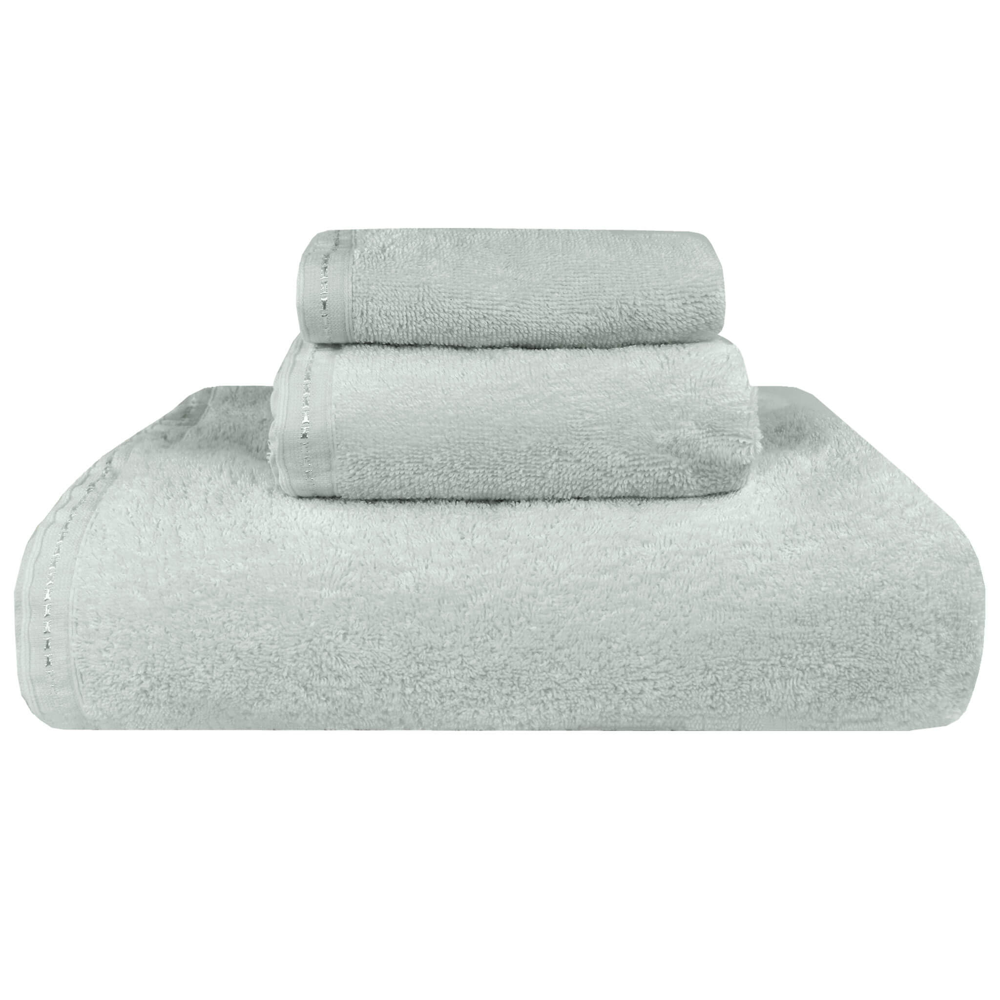 Organic Cotton Towel 3 pc set color Sky - stacked