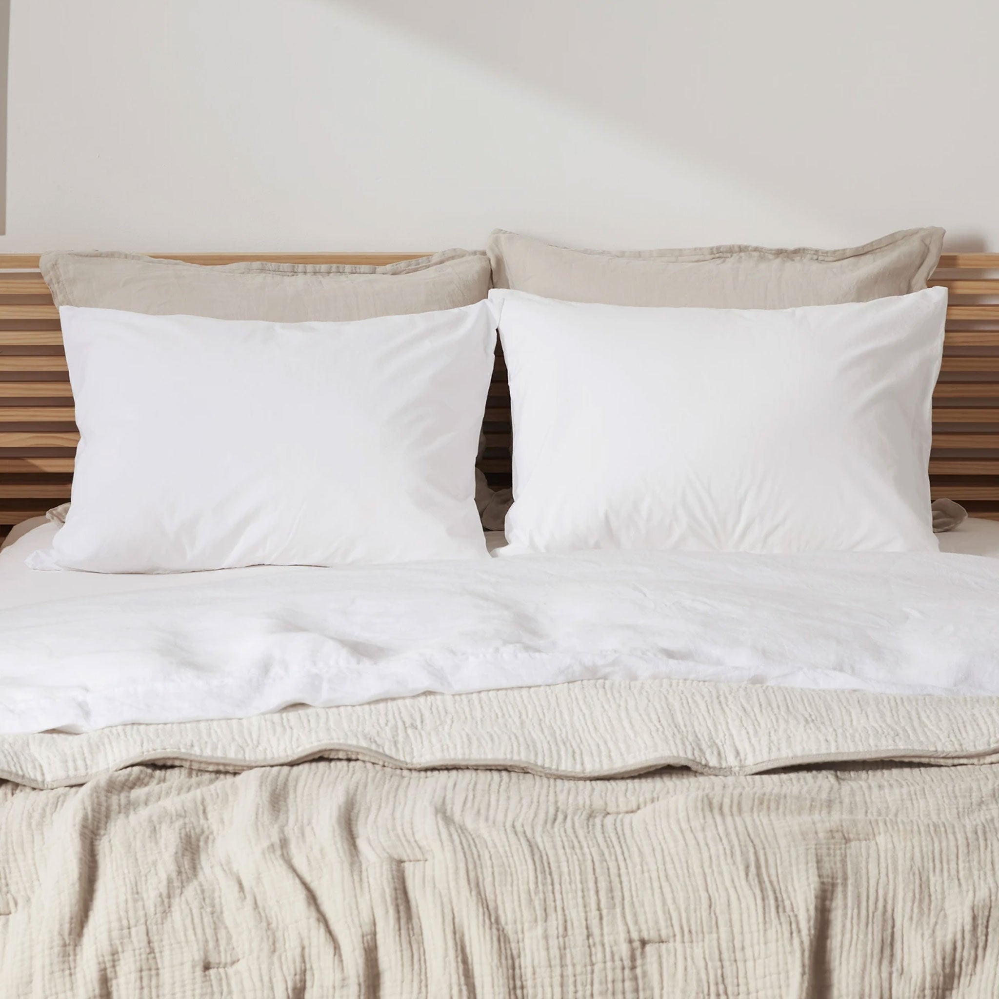 Percale Zippered Pillowcase Protectors  bed view