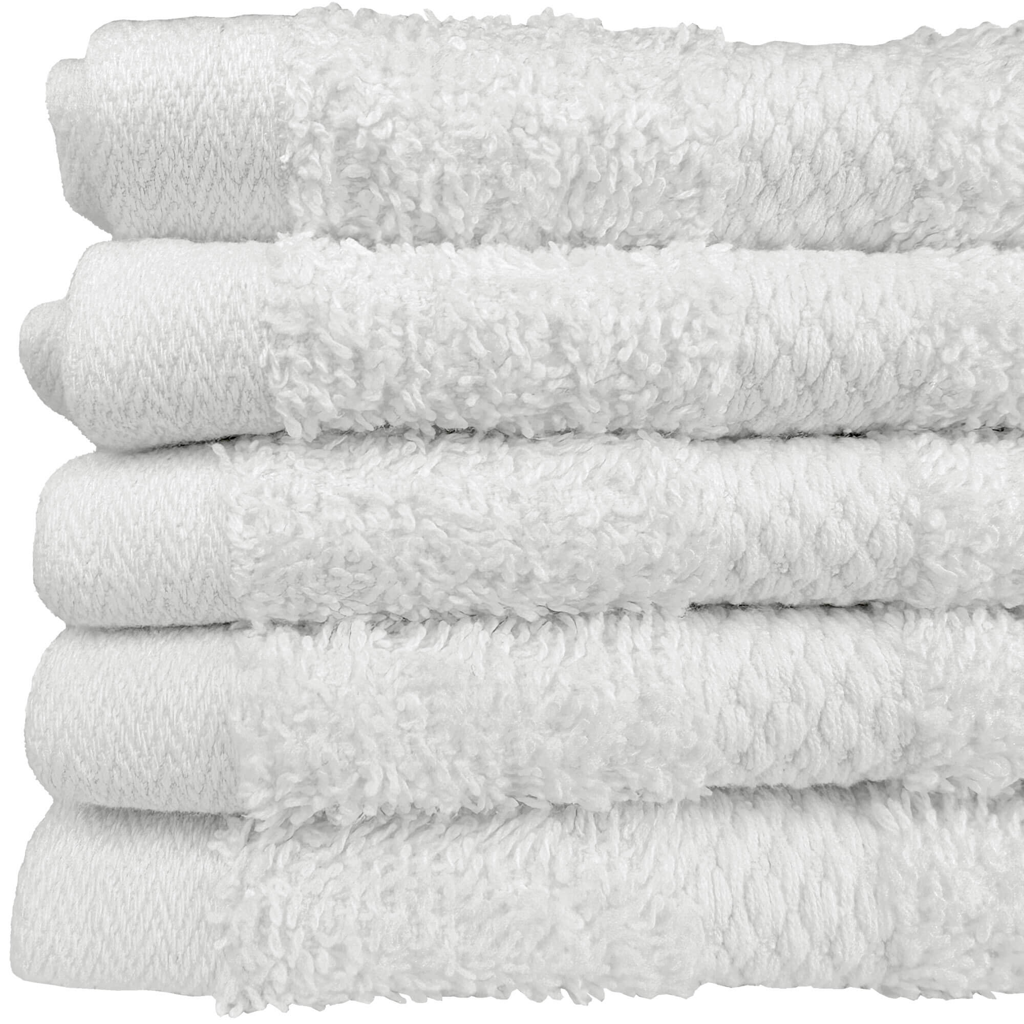 Premium Face Towels 13 x 13 and stacked and showing detail