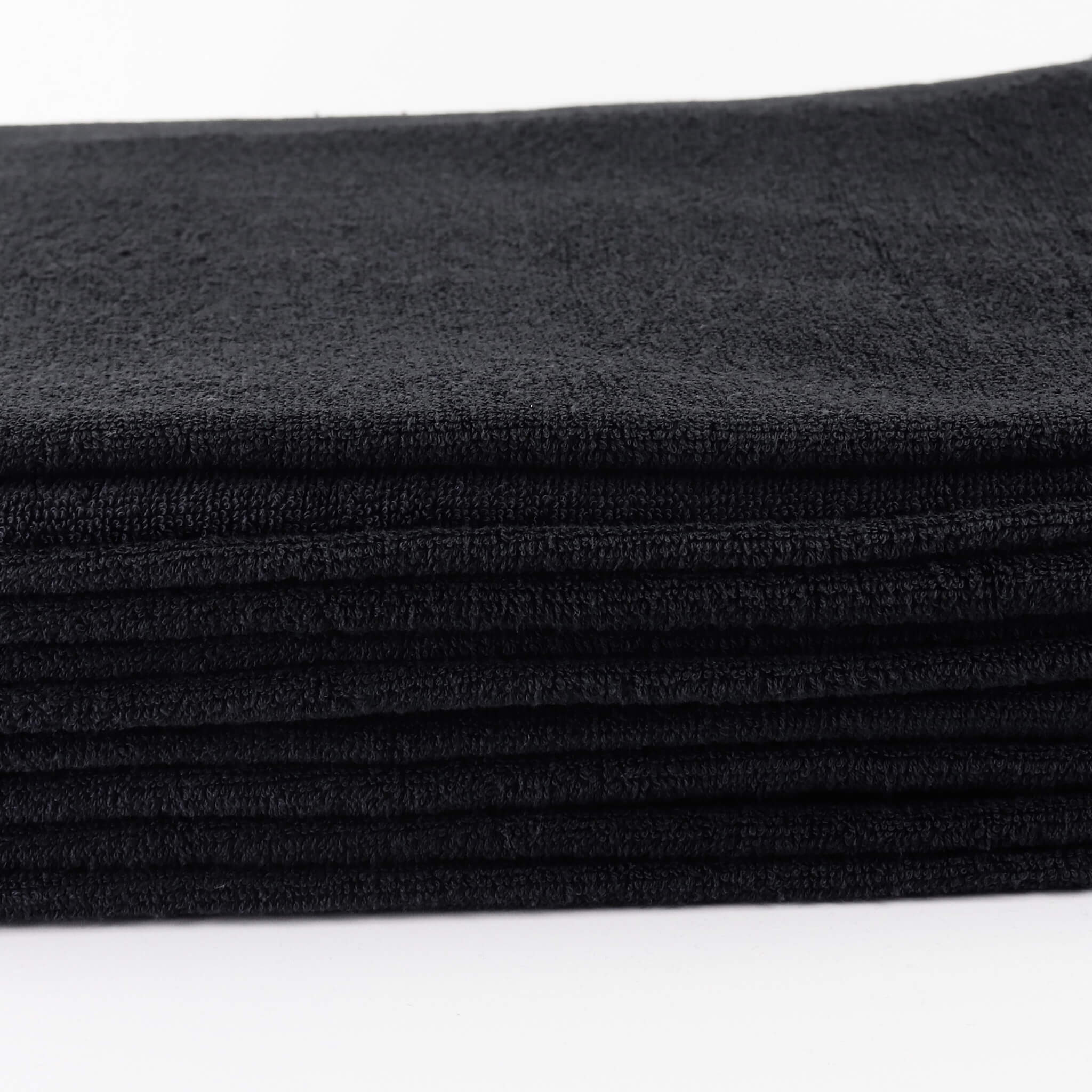 Black Lightweight Plus Face Towels 12x12