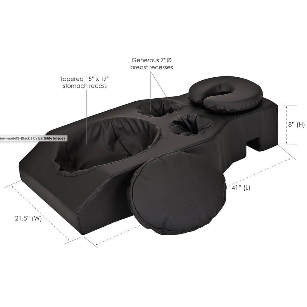 Earthlite Pregnancy Bolster full support black from WR Linens