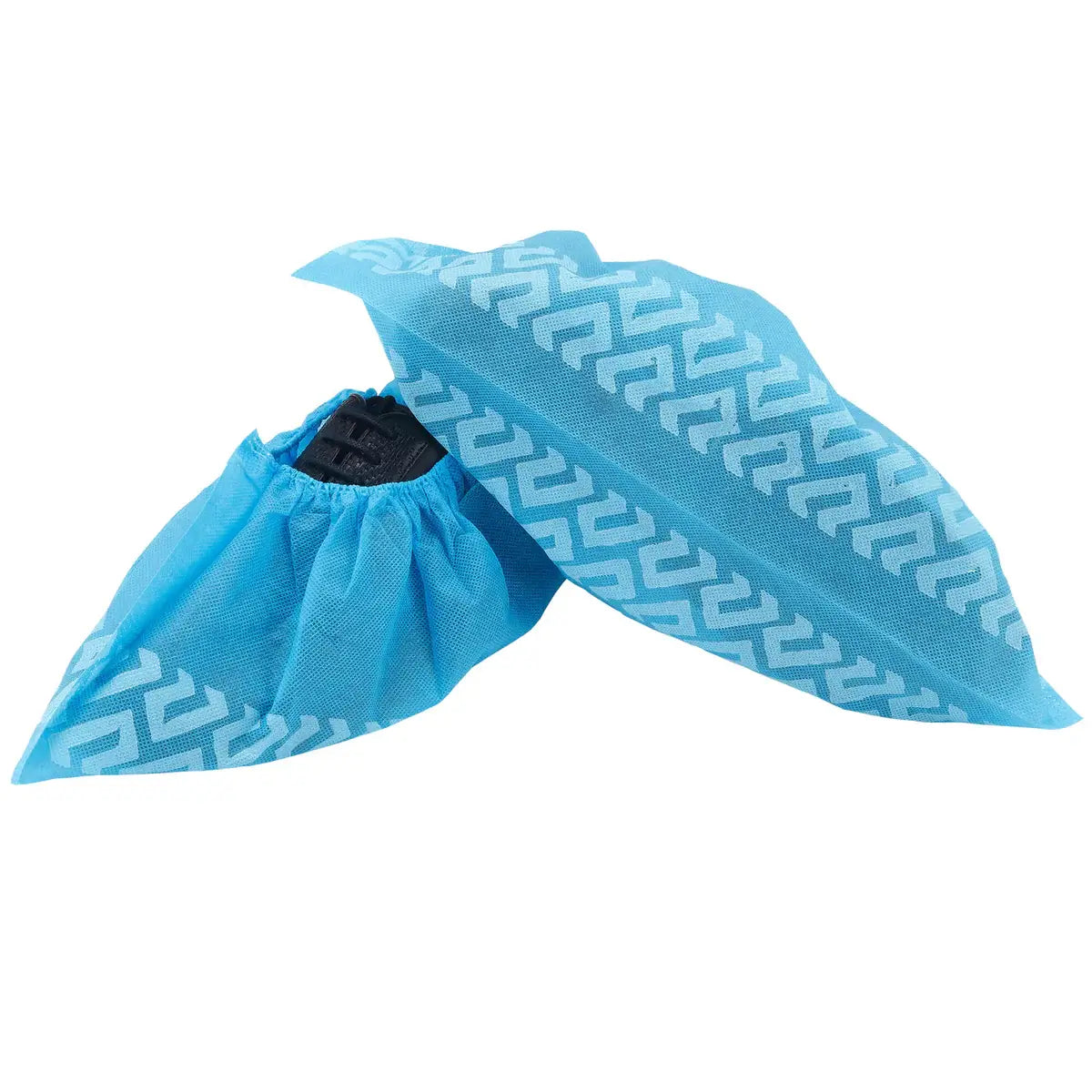 Disposable slip-resistant shoe covers on white background